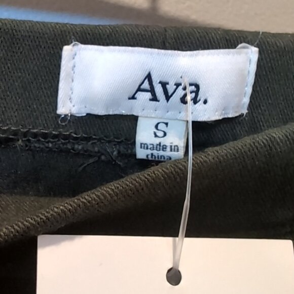 3/$20 NEW Ava Skinny Jeggings Army Olive Piped Trim High Rise Ankle Ripped Jeans - Picture 6 of 11